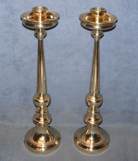 Pair of Large Brass Candlesticks   CS121